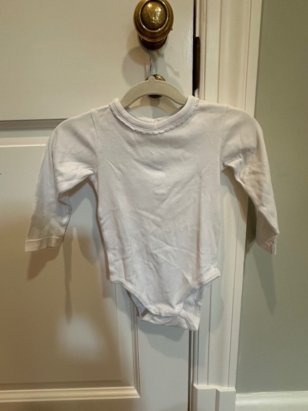 Jacadi White Ruffle Trim Bodysuit 18M 81 cm